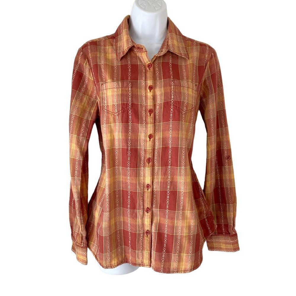 Adventura Organic Cotton Button Down Shirt Back‎ Details M